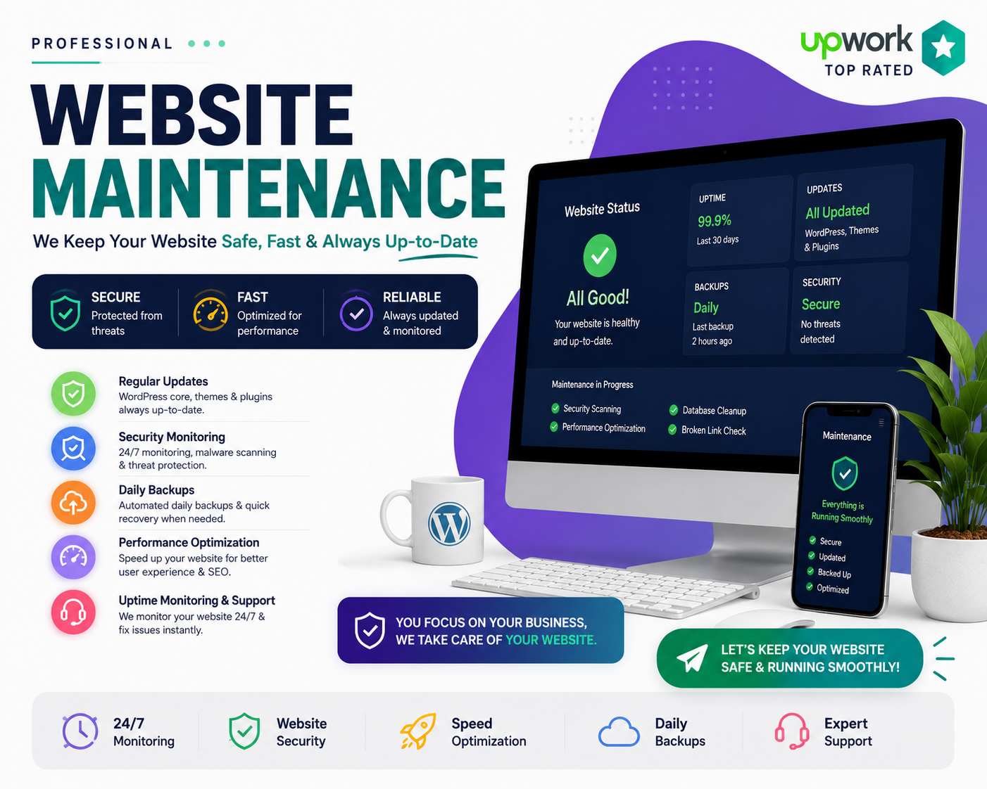 You will get Professional WordPress Website Maintenance & Support